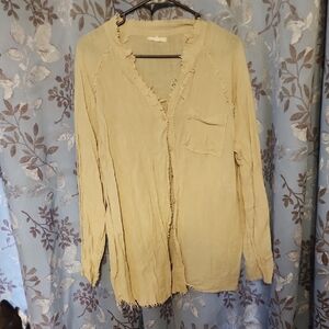 Women's Beige Button-Up Top